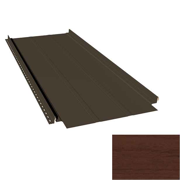 Krytina plechová LINEDEK 485 Rib Imitace 7DTAA tmavé dřevo Cut