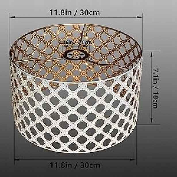Kulatý stínítko ve stylu vintage, kovové, bílo měděné, průměr 30 cm
