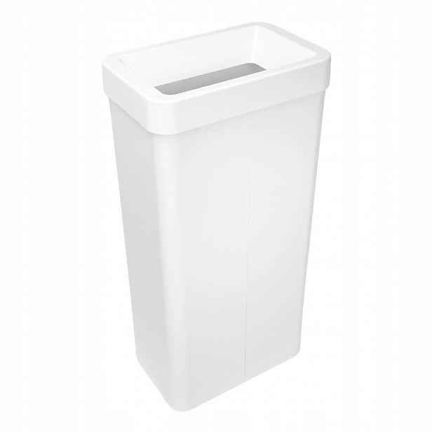 Odpadkový koš na tříděný odpad Caimi Brevetti Maxi W,85 L, bílý, sklo čiré