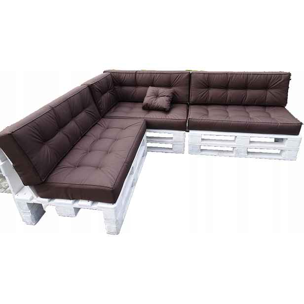 Polštáře na tři Palety sada 8 ks 120 x 60 bronz Jednoduché Opěradlo