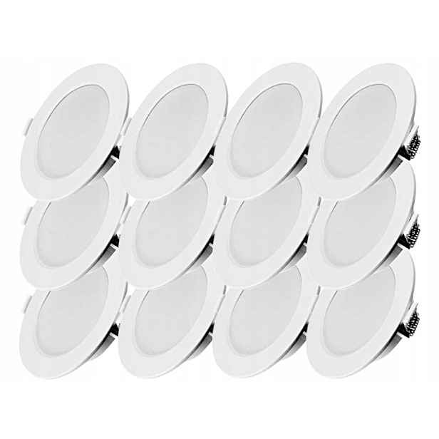 12x Plochý zapuštěný panel Slim Led 6W 230V Lampička Studená barva 6500K