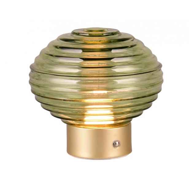 LED stolní lampa nabíjecí Earl 14 cm, zelené sklo