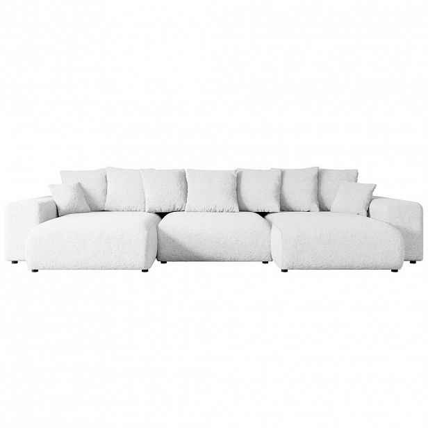 ALTDECOR SEDÁCÍ SOUPRAVA s funkcí lůžka ESKAR-U – 364 x 176 x 72 cm, bílá buklé