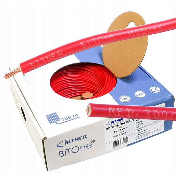 Kabel Lgy 1 červený Bitone 100 m