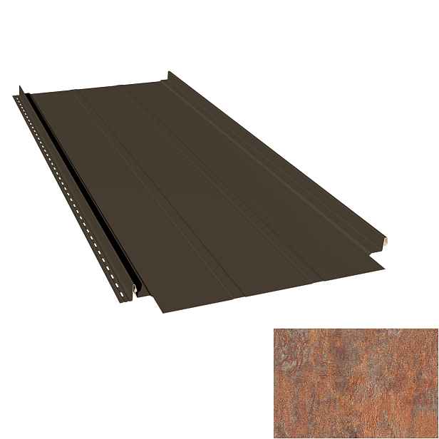 Krytina plechová LINEDEK 485 Rib Imitace MIC04 corten světlý Cut