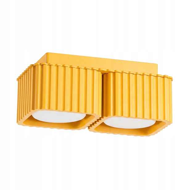 Sollux Lighting Riff stropní spot žlutý rýhovaný 2xGX53 10W