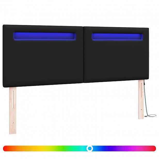 vidaXL LED hlavová deska Černá 160 cm Umělá kůže