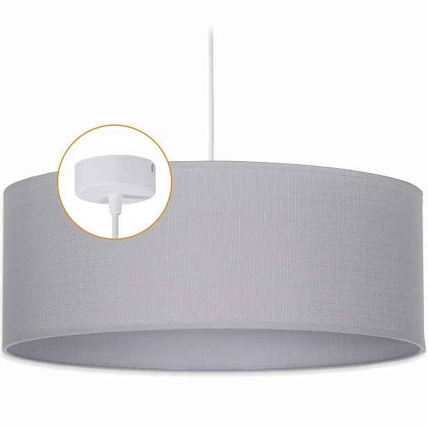 Závěsná lampa Cerlux šedá Vlora s látkovým stínítkem 50 cm Klosz 1x E27