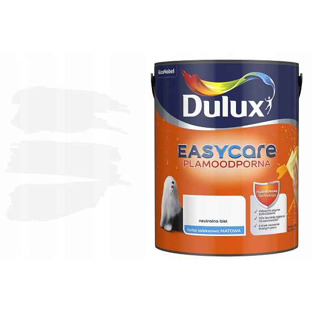 Barva EasyCare odolná vůči skvrnám, neutrální, bílá, 5 l Dulux