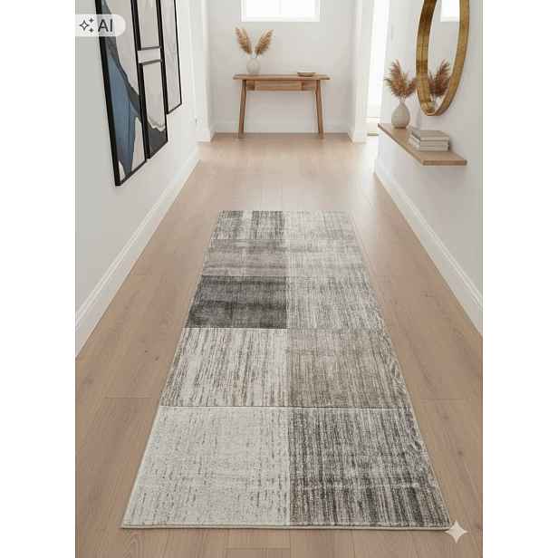Koberec do obývacího pokoje 100 x 250 cm, vícebarevný, měkký vlas, plyšový
