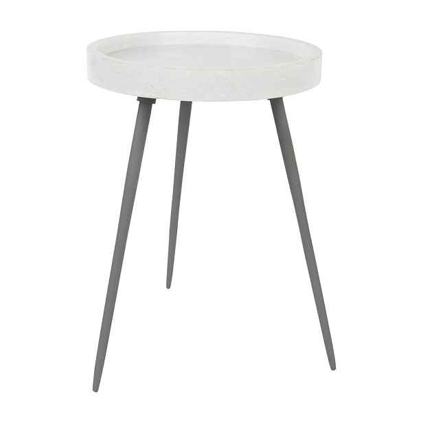 Kulatý odkládací stolek s mramorovou deskou  ø 33 cm Karrara – White Label