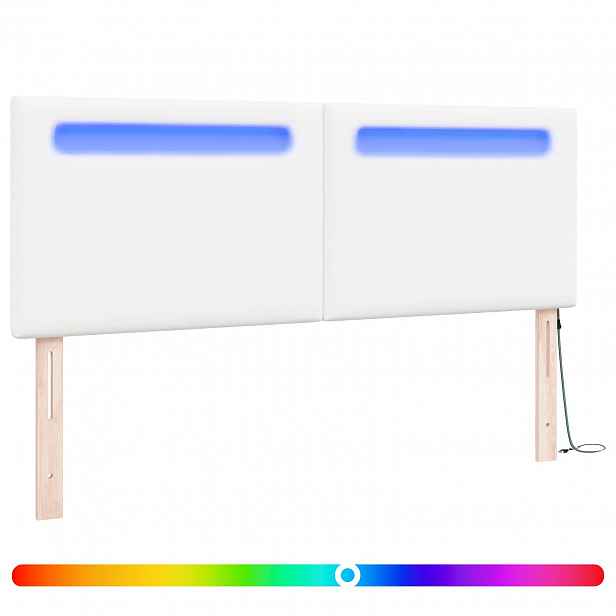 vidaXL LED hlavová deska Bílá Umělá kůže