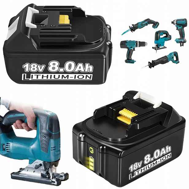 Akumulátor Baterie Led 18V 8.0Ah Pro Makita BL1850 BL1860 BL1840 Sada 2KS