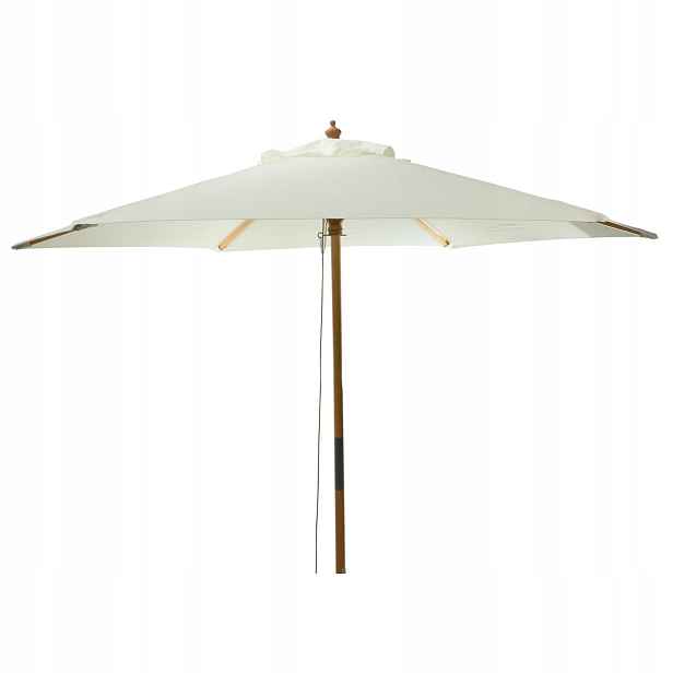 Dřevěný zahradní slunečník, Ø 250 cm, bílý