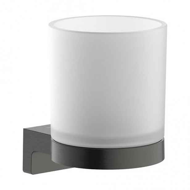 Hansgrohe AddStoris S držák skleniček včetně skleničky kartáčovaný černý chrom 41769340