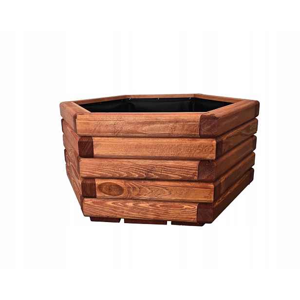 Zahradní květináč, dřevěný Samet 60/53/30 cm Mahagon Velká impregnace