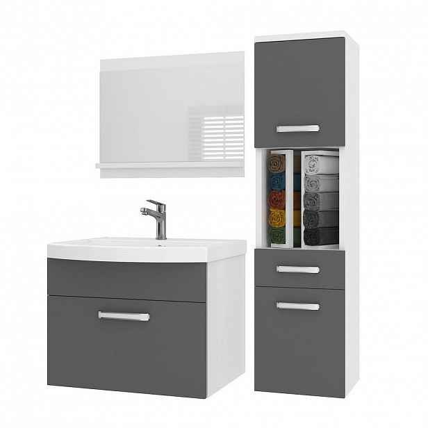 B BELINI GROUP KOUPELNOVÝ NÁBYTEK Koupelnová SADA PRI M3, Šedá matná, 90 cm