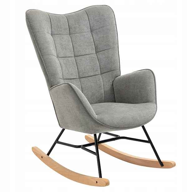 Meuble Cosy Relaxační houpací křeslo šedé dřevo, kov
