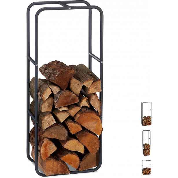 Regál Na Krbové Dřevo 100X40 CM Ocel Antracit Uvnitř Venku