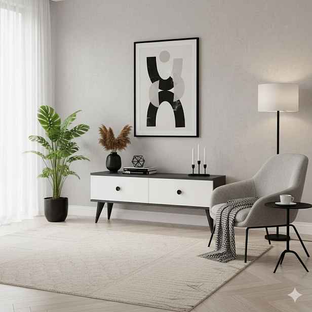 TV stolek Mona 120 - Anthracite, White