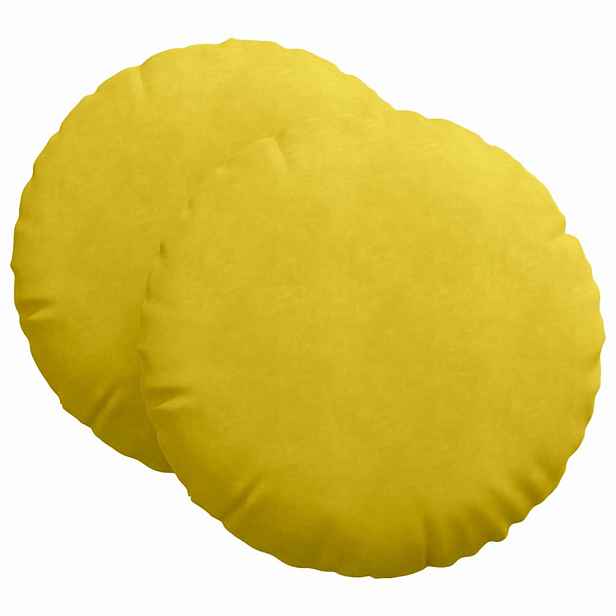 vidaXL Polštáře na sedadla 2 ks samet Žlutá Ø 80 x 29 cm