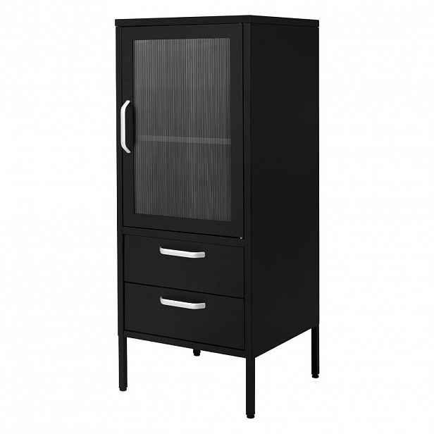 ML-DESIGN VITRÍNA 42 x 102 x 40 cm, černá, z oceli