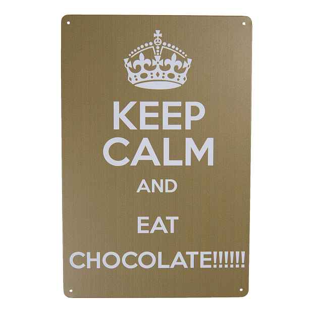 Nástěnná kovová cedule Eat Chocolate - 20*30 cm Clayre & Eef