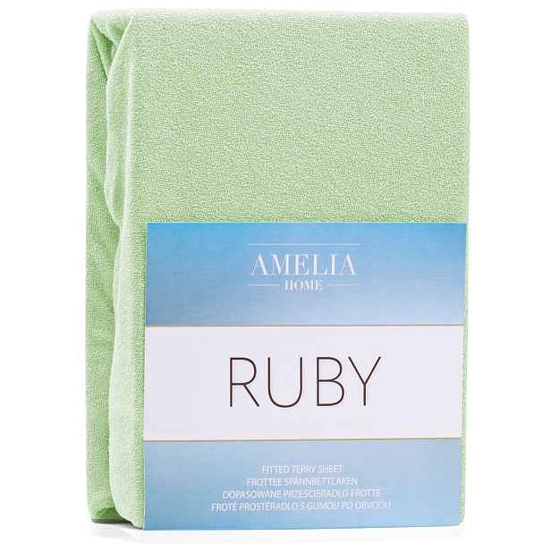 Restilo Froté prostěradlo s gumou AmeliaHome Ruby světle zelené, velikost 160-180x200