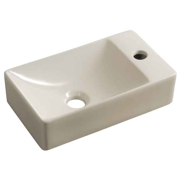 Sapho MARGITHA keramické umývátko 38x22cm, otvor pro baterii vpravo, ivory
