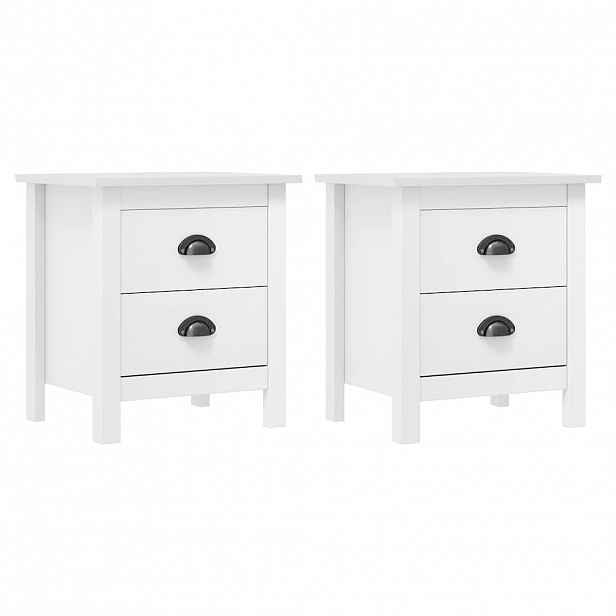 vidaXL Noční stolky Hill 2 ks bílé 46x35x49,5 cm masivní borové dřevo