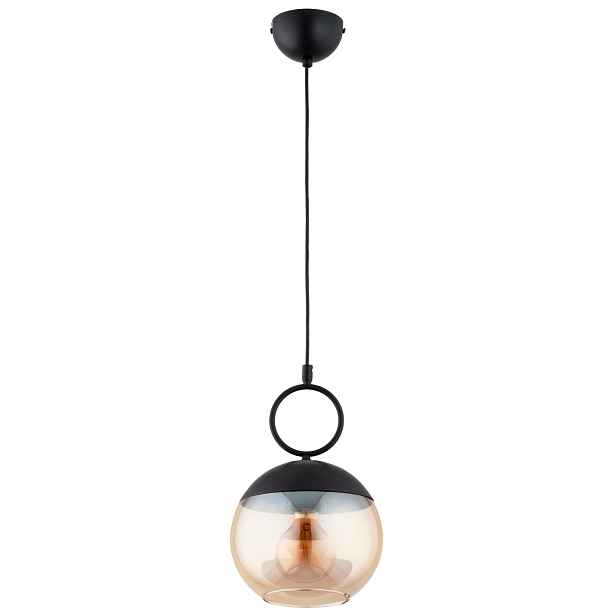 Alfa Sitro závěsná lampa černá jantarové stínidlo E27 1x15W IP20
