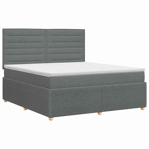 vidaXL Postel boxspring s matrací Tmavě šedá 160 x 200 cm Textil