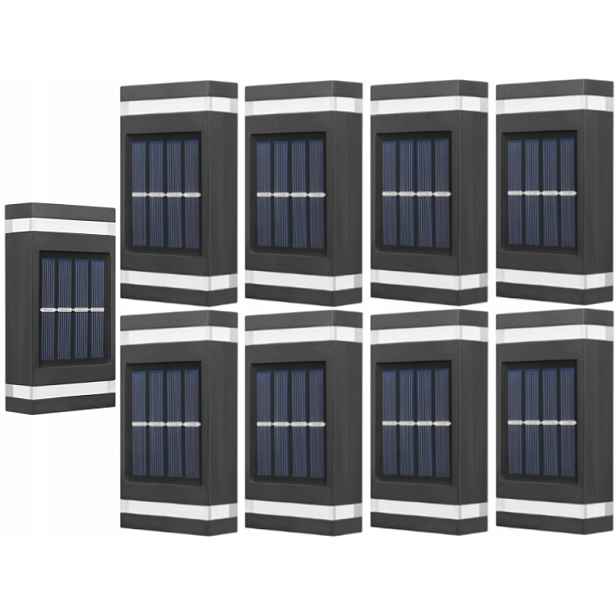 9x Vodotěsná solární Led lampa Světlo Nástěnné svítidlo se senzorem soumraku