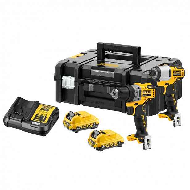 DeWALT - 12V sada vrtačky a rázového utahováku, 2x aku 3,0 Ah XR, nabíječka DCK2110L2T