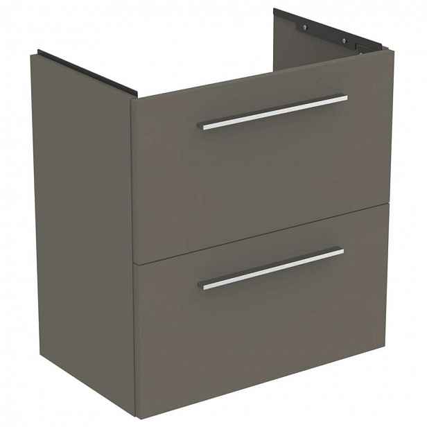 Ideal Standard i.Life S - Skříňka pod umyvadlo, 60x38x63 cm, 2 zásuvky, šedý matný křemen T5293NG