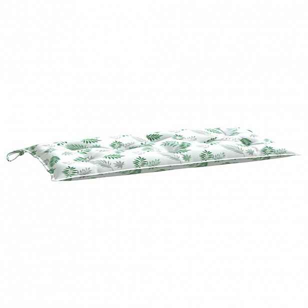 vidaXL Poduška na zahradní lavici vzor listů 100x50x7 cm látka oxford