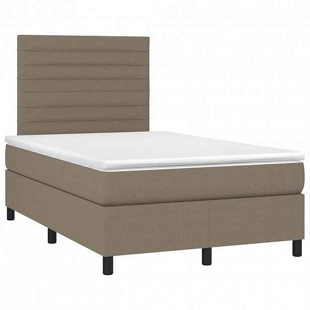 vidaXL Box spring postel s matrací taupe 120x190 cm textil