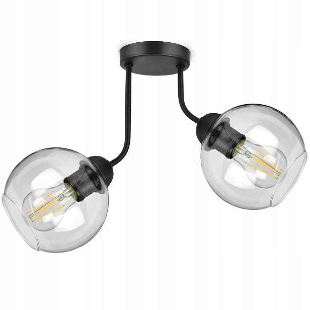 Závěsná lampa Lustr Dvě skleněné Led koule