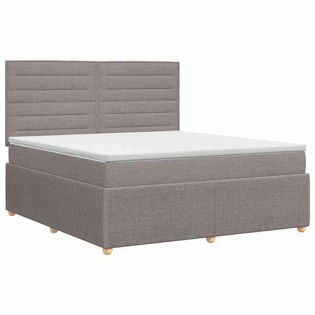 vidaXL Postel boxspring s matrací s čelo Taupe 160 x 200 cm Textil