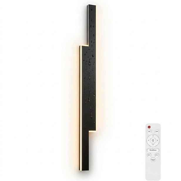 Nástěnné svítidlo Led Moderní vodotěsná lampa Dálkový Ovladač 25 W Černá 100 cm