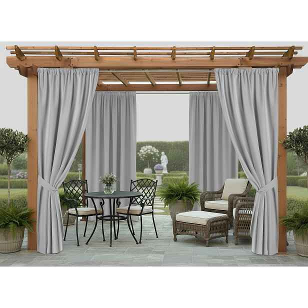 Venkovní zahradní závěs s tunýlkem JAMAICA color 03 světle šedá, různé rozměry (cena za 1 kus) + dárek úvaz MyBestHome Rozměr: 155x190 cm