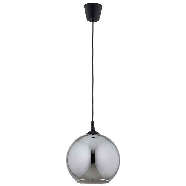 Závěsné svítidlo skleněná koule černostříbrná ø25cm E27 15W Gerda Alfa