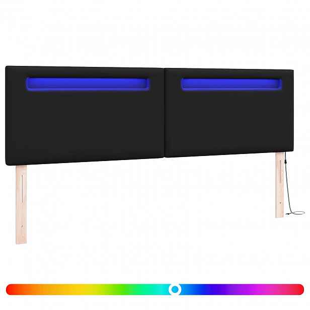 vidaXL LED hlavová deska Černá Umělá kůže