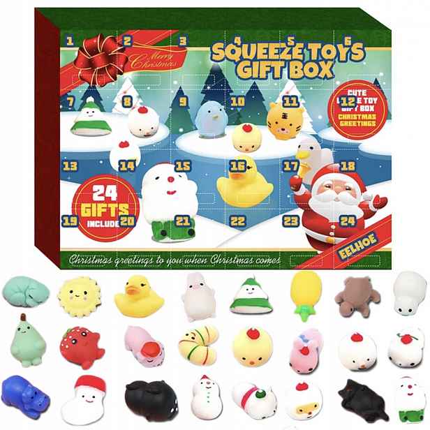 Adventní Kalendář Mačkací Hračky Squeezy Squishy – 24 překvapení pro děti