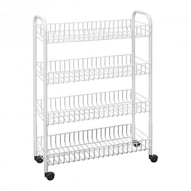 Čtyřpatrový pojízdný stojan do koupelny Metaltex Laundry, 23 x 84 cm