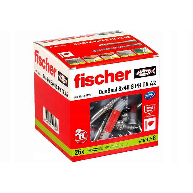 Fischer Upevnění do vlhkých prostor DuoSeal 8 x 48 S Ph Tx A2 25 Ks