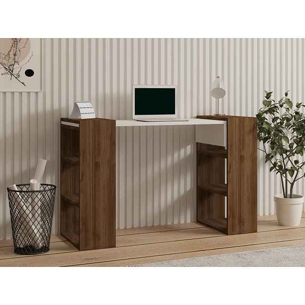 Psací stůl Handy - Walnut, White