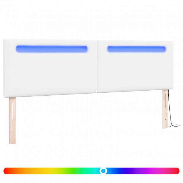 vidaXL LED hlavová deska Bílá 180 cm Umělá kůže