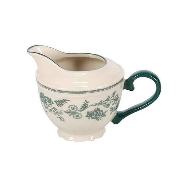 Zelená/slonovinová porcelánová konvička na mléko 180 ml Cyril – S|P Collection