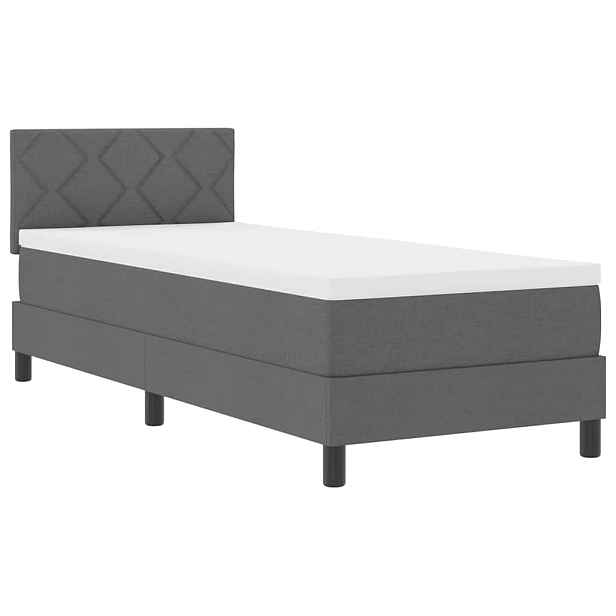 vidaXL Postel s boxspringem s polštářem Tmavě šedá 80 x 200 cm textil